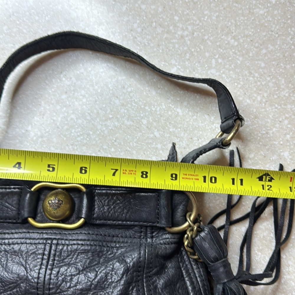 Juicy Couture 2000’s Black Leather & Chain Tassel  Purse - Picture 9 of 12